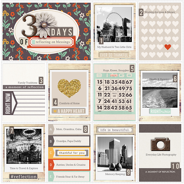 Fall/ Autumn Project Life pages by TeresaVictor using Reflection Kit by Sahlin Studio
