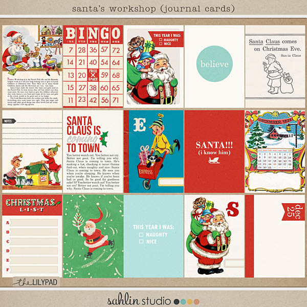 santa's workshop (journal cards) by sahlin studio