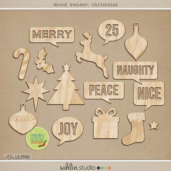 Digital Wood Veneer: Christmas by Sahlin Studio. Perfect for your December Daily or December Albums
