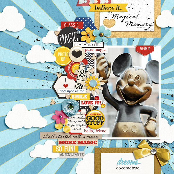 Disney Mickey Digital Scrapbook Layout by pusticks using FREE Template & Project Mouse by Sahlin Studio 