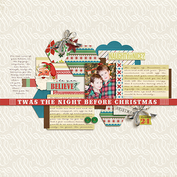 Christmas layout created by carolee featuring Kitschy Christmas by Sahlin Studio and Jenn Barrette