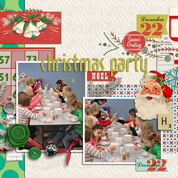 Christmas layout created by kristasahlin featuring Kitschy Christmas by Sahlin Studio and Jenn Barrette