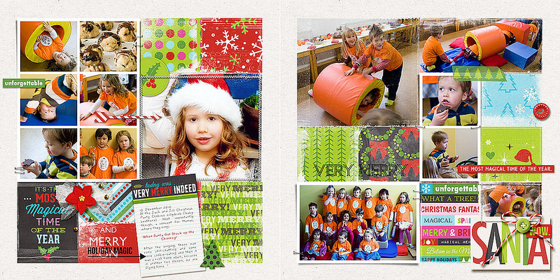 Christmas projectlife double page layout by amberr using Project Mouse: Christmas by Britt-ish Designs & Sahlin Studio