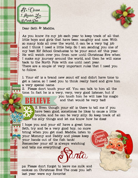 Santa Letter featuring Kitschy Christmas by Sahlin Studio and Jenn Barrette