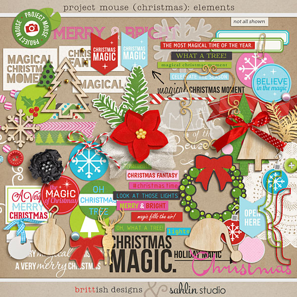 Sahlin Studio, Digital Scrapbooking DesignsProject Mouse (Christmas):  Elements - Sahlin Studio