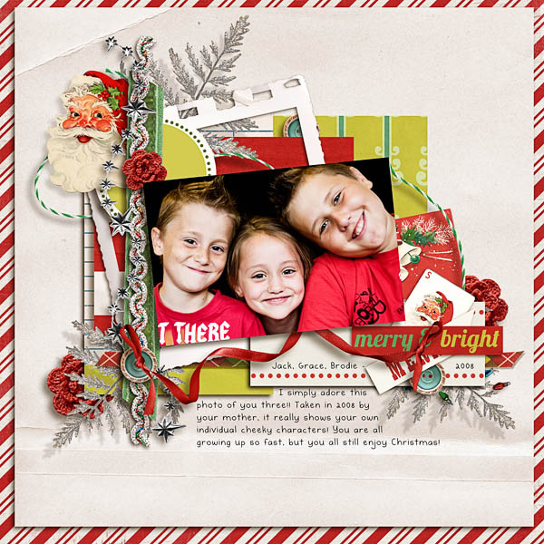 Christmas layout by wombat146 featuring Kitschy Christmas by Sahlin Studio and Jenn Barrette