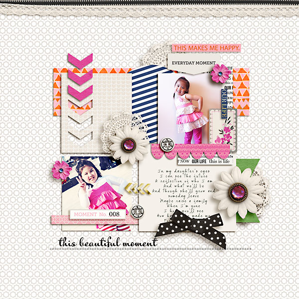 Everyday scrapbook layout by kewl_jive using Life As We Know It kit by sahlin studio and sugarplum paperie