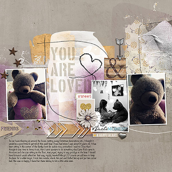 You Are Loved digital layout by HeatherPrins using Stamped Sentiments Digital Word Art No. 2: Love by Sahlin Studio