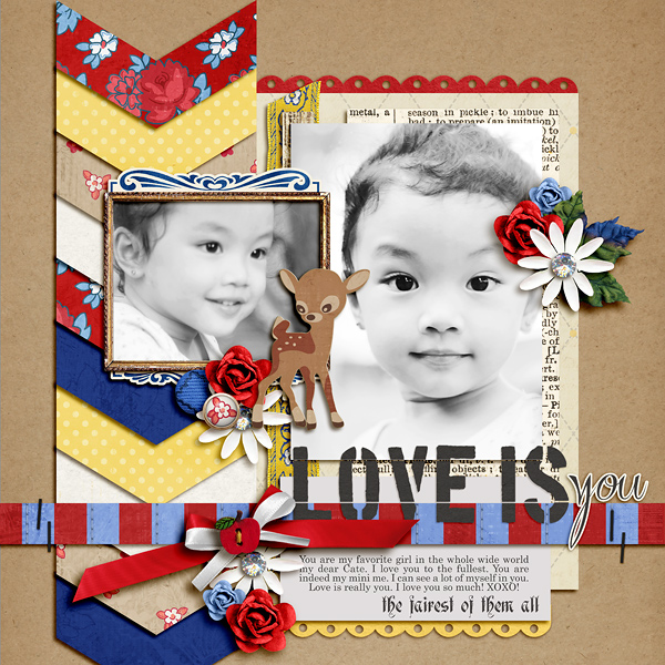 Love Is digital layout by dianeskie using Stamped Sentiments Digital Word Art No. 2: Love by Sahlin Studio