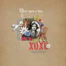 xoxo digital layout by raquels using Stamped Sentiments Digital Word Art No. 2: Love by Sahlin Studio