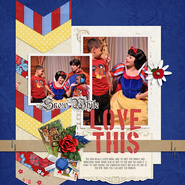 Disney Snow White digital scrapbook layout created by PuSticks featuring Feb 2014 FREE Template and Fairest One Of All by Sahlin Studio