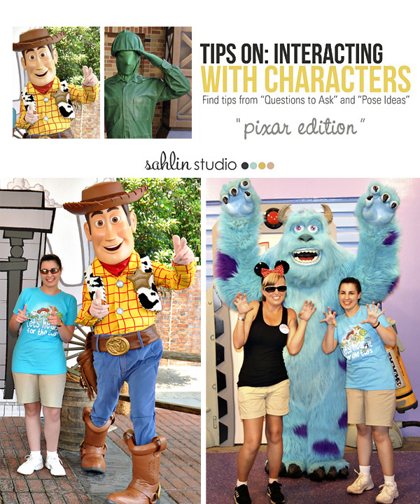 Tips & Pose Ideas On Interacting with Disney Pixar Characters: Sahlin Studio