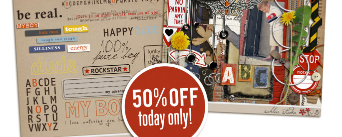 50% OFF GRUNGE Digital Scrapbook Kit and WA by Sahlin Studio