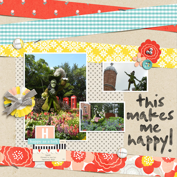 Happy digital scrapbook layout by PuSticks using Pure Happiness by Sahlin Studio