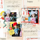 Happy digital scrapbook layout by amberr using Pure Happiness by Sahlin Studio