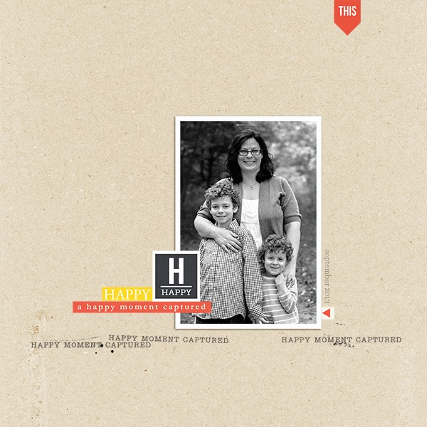 Happy digital scrapbook layout by taramck using Pure Happiness by Sahlin Studio