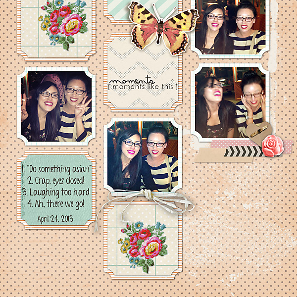 Girls  Floral digital scrapbook page by Christine, using Year of Templates 13 by Sahlin Studio