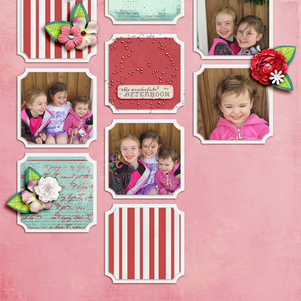Girls digital scrapbook page by Kristen, using Year of Templates 13 by Sahlin Studio