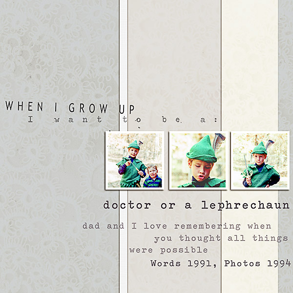 Peter Pan digital scrapbook page by lesliem, using Year of Templates 13 by Sahlin Studio