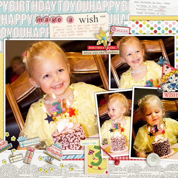 BIRTHDAY digital scrapbook page by britt, using Year of Templates 13 by Sahlin Studio