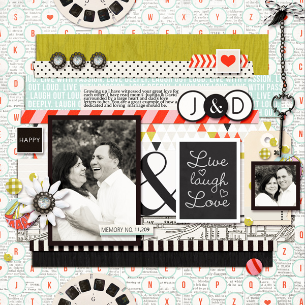 LOVE Wedding Digital scrapbook page by raquels, using Year of Templates 13 by Sahlin Studio