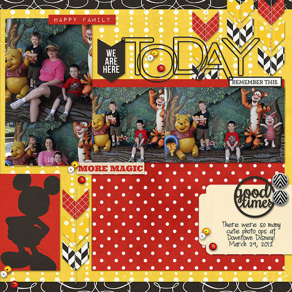 DISNEY digital scrapbook page by happynow, using Year of Templates 13 by Sahlin Studio