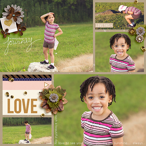 Girls Digital scrapbook page by tronesia, using Year of Templates 13 by Sahlin Studio