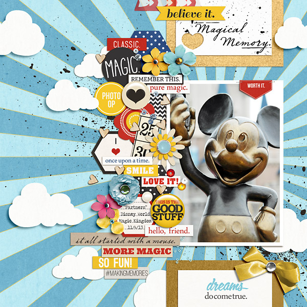 Disney Mickey Mouse digital scrapbook page by pusticks, using Year of Templates 13 by Sahlin Studio