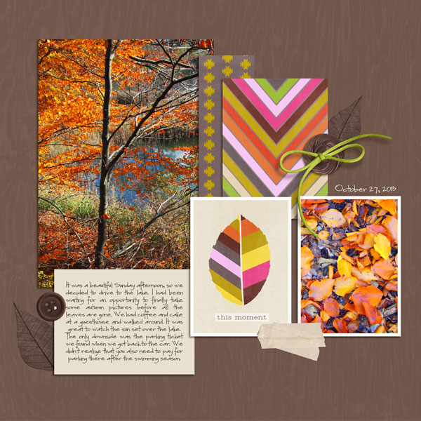 Autumn / Fall digital scrapbook page by isabellalr, using Year of Templates 13 by Sahlin Studio