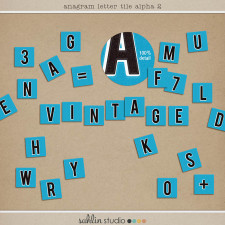 Anagram Letter Tile Alpha No 2 by Sahlin Studio - Add a bit of vintage kitsh to your layouts!