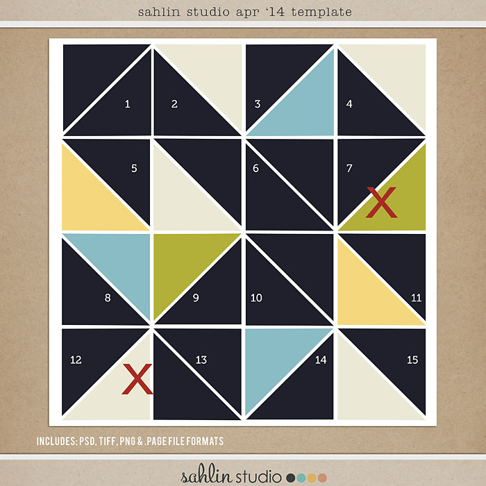 Free Digital Scrapbook Template - April 2014 by Sahlin Studio