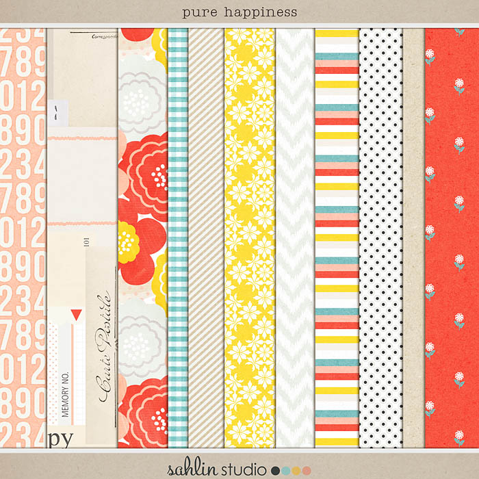 Pure Happiness (Paper Pack) by Sahlin Studio - Digital Papers