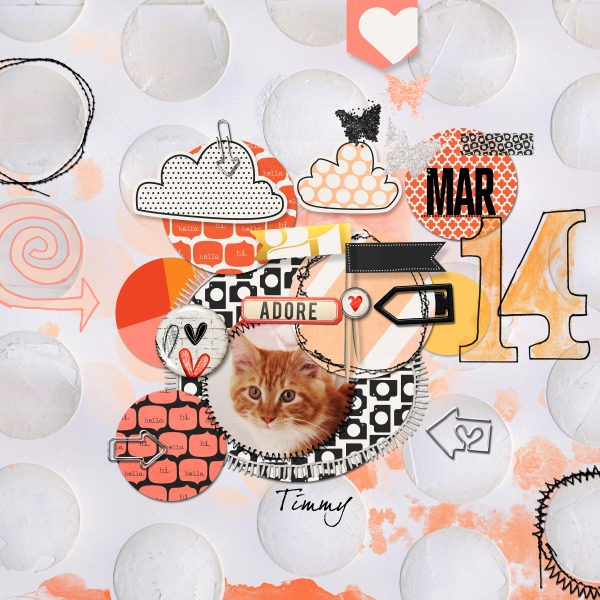 Adorable Cat Digital Scrapbooking Layout by Hanazana1 using Paper Clip - Arrows by Sahlin Studio