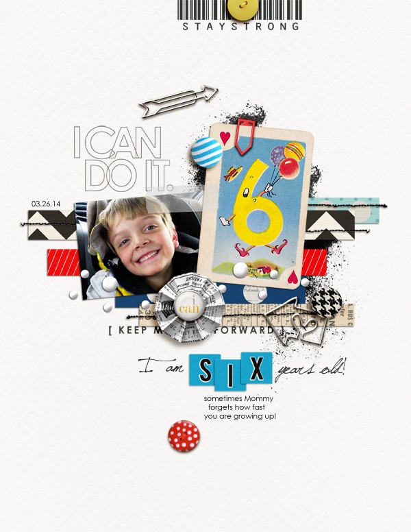 Six digital scrapbooking layout by askings using Paper Clips - Arrows by Sahlin Studio