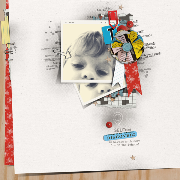 Self Discovery digital scrapbooking layout by justagirl using Paper Clips - Arrows by Sahlin Studio
