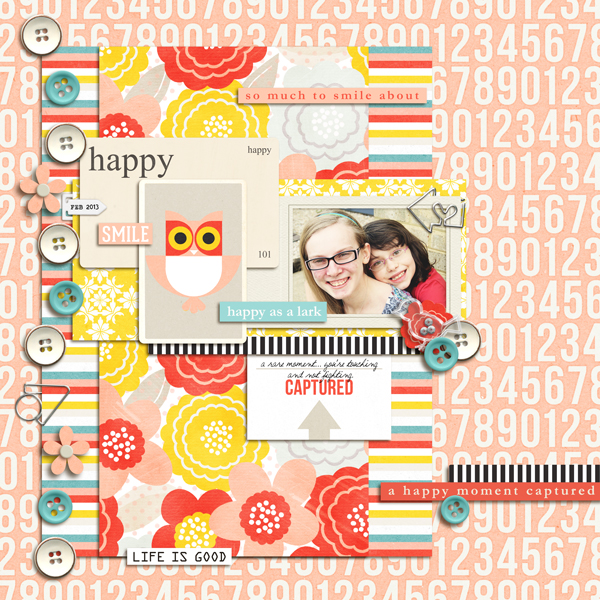 Captured digital scrapbooking layout by My2monkeys using Paper Clips - Arrows by Sahlin Studio