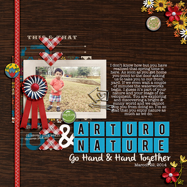 Nature digital scrapbooking layout by raquels using Paper Clips - Arrows by Sahlin Studio