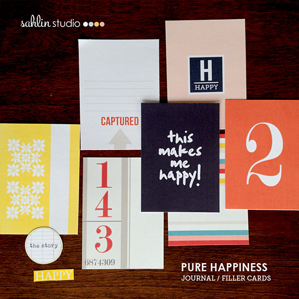 Pocket Scrapbooking Journal Cards for your Project Life album, Pure Happiness by Sahlin Studio