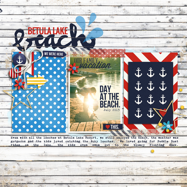 Beach Digital Scrapbook Page by Jenn Barrette using Project Mouse (At Sea): Bundle by Britt-ish Designs & Sahlin Studio