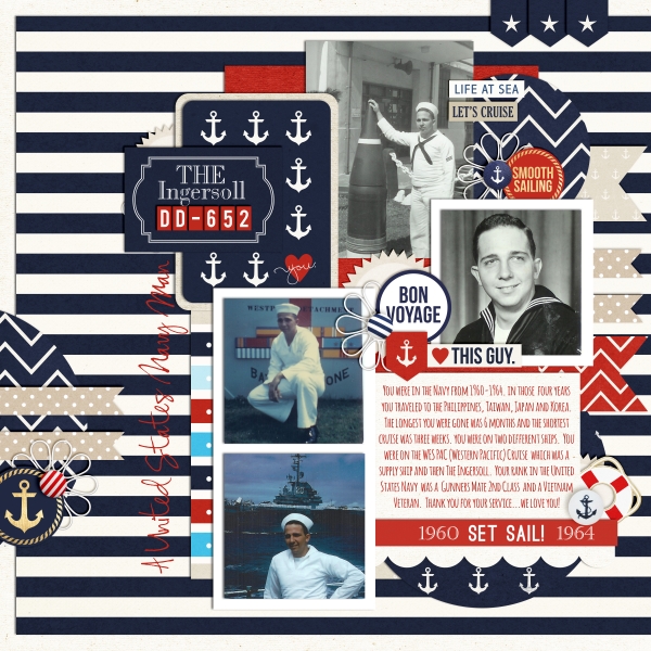 Life At Sea Digital Scrapbook Page by fonnetta using Project Mouse (At Sea): Bundle by Britt-ish Designs & Sahlin Studio