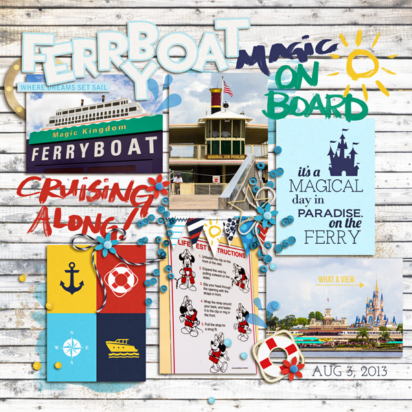 Disney Ferry Boat Digital Scrapbook Page by kat using Project Mouse (At Sea): Bundle by Britt-ish Designs & Sahlin Studio