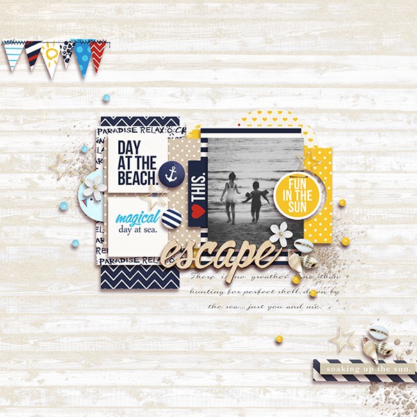 Ocean / Sea Digital Scrapbook Page by margelz using Project Mouse (At Sea): Bundle by Britt-ish Designs & Sahlin Studio