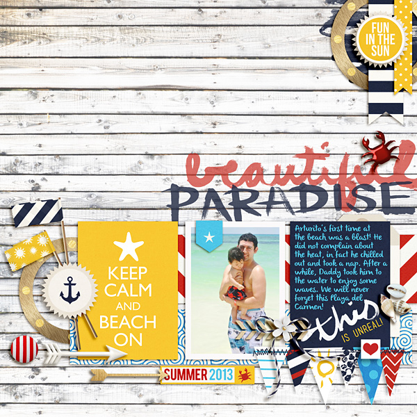 Paradise Digital Scrapbook Page by raquels using Project Mouse (At Sea): Bundle by Britt-ish Designs & Sahlin Studio