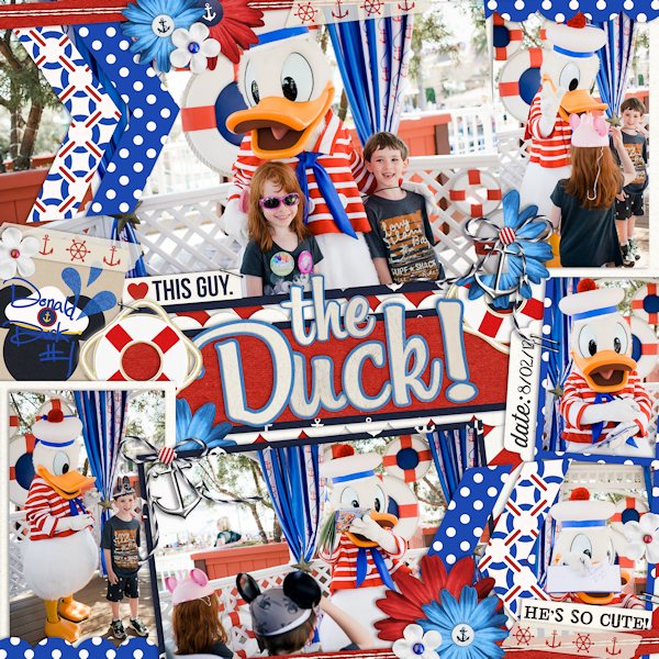 Donald Duck Digital Scrapbook Page by wendy using Project Mouse (At Sea): Bundle by Britt-ish Designs & Sahlin Studio