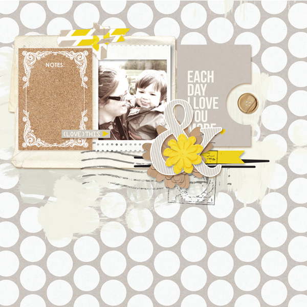 Love You Digital Scrapbook Page by MlleTerraMoka using P.S. I Love You (Kit) by Sahlin Studio