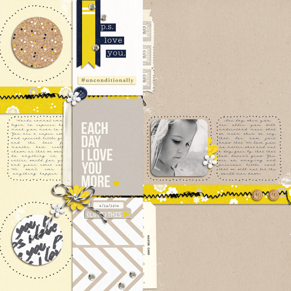 Love This Digital Scrapbook Page by crystalbella77 using P.S. I Love You (Kit) by Sahlin Studio