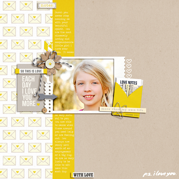 With Love Digital Scrapbook Page by pne123 using P.S. I Love You (Kit) by Sahlin Studio