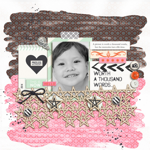 Priceless Moment Digital Scrapbooking Layout by mikinenn using Worth A Thousand Words by Sahlin Studio