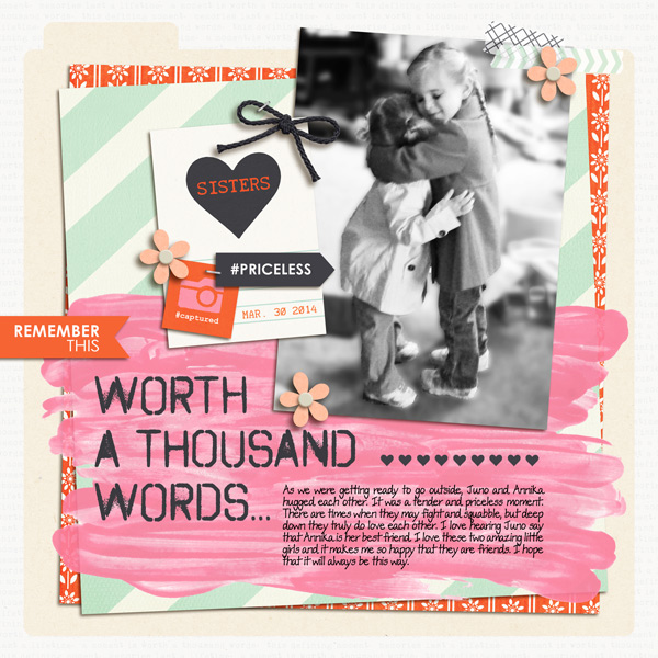 Hug Digital Scrapbooking Layout by yzerbear19 using Worth A Thousand Words by Sahlin Studio