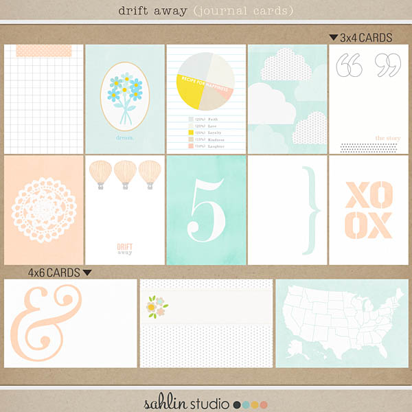 drift away (journal cards) by sahlin studio